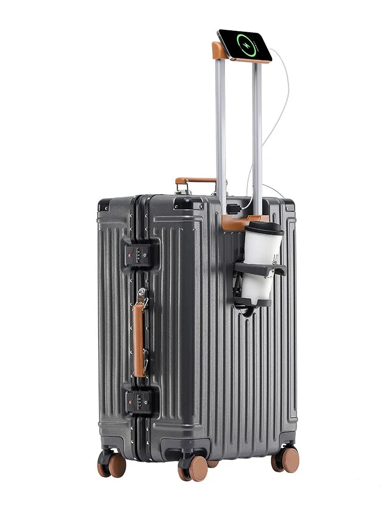 Trolly ABS Suitcase 4 Wheels 26 Inch | Gray Trolly ABS Suitcase 4 Wheels 26 Inch | Gray